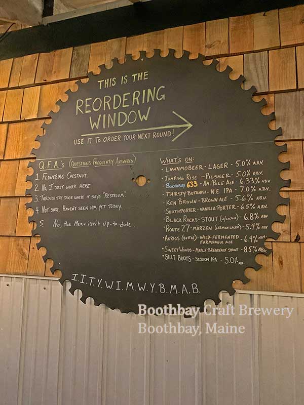 Boothbay Craft Brewery, Taphouse & RV Resort - Craft Brewery Beer List - Order your next round!